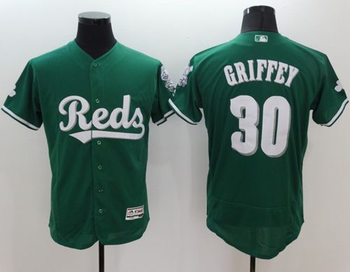 Reds #30 Ken Griffey Green Celtic Flexbase Authentic Collection Stitched MLB Jersey